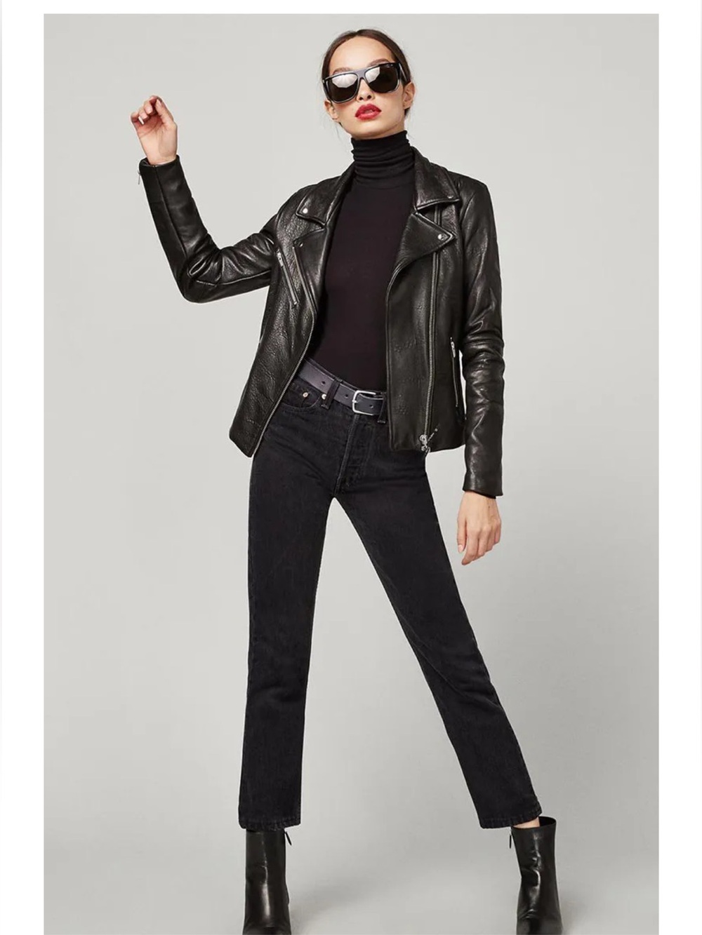 Reformation X Veda Collab Leather Motorcycle Jacket M